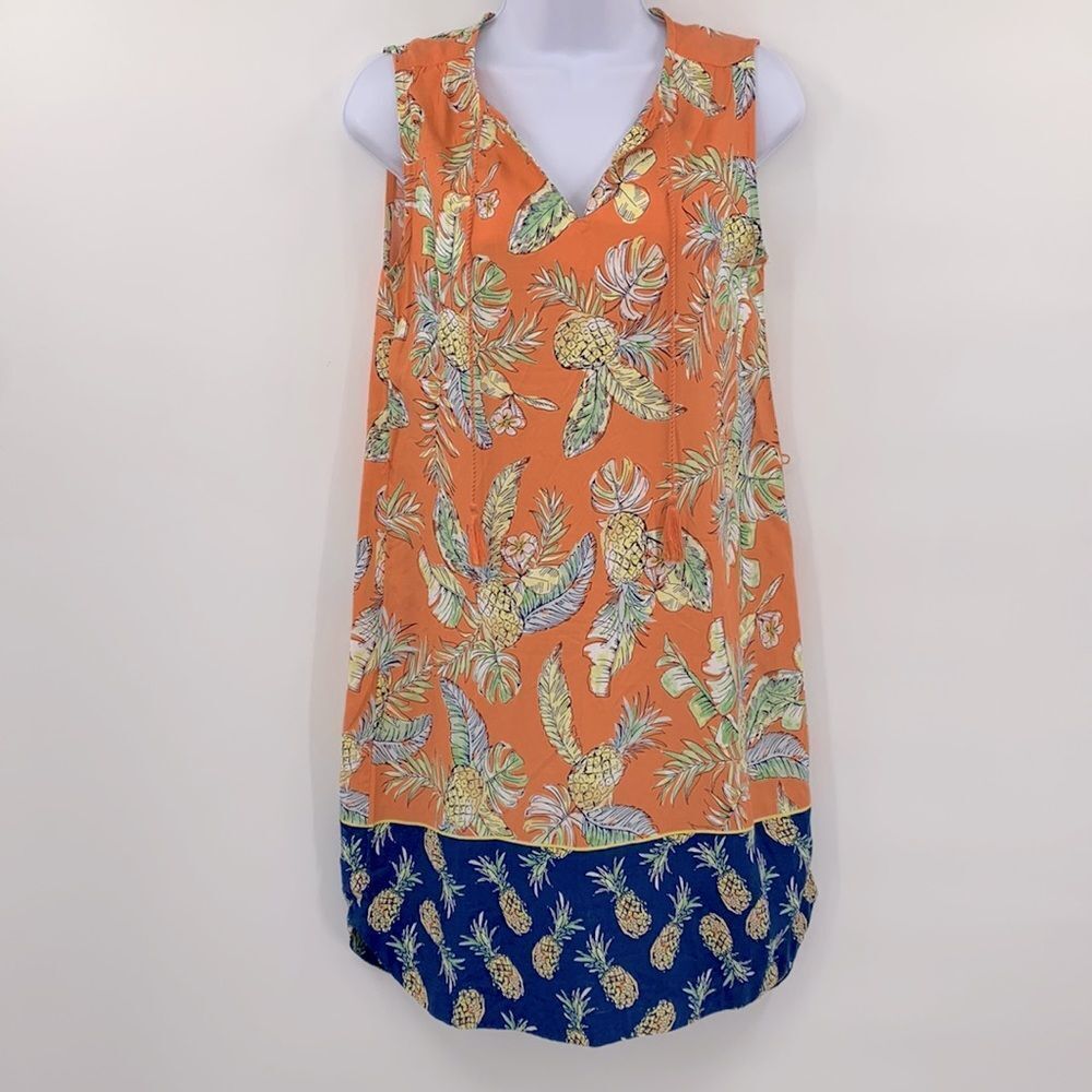 Beachlunchlounge Tropical Pineapple Sheath Dress Sz‎ XS